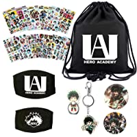 Los mejores  - KKSJK Set de regalo My Hero Academia – 1 bolsa con cordón- 12 hojas adhesivas- 2 chapas- 1 anillo para el móvil y 1…